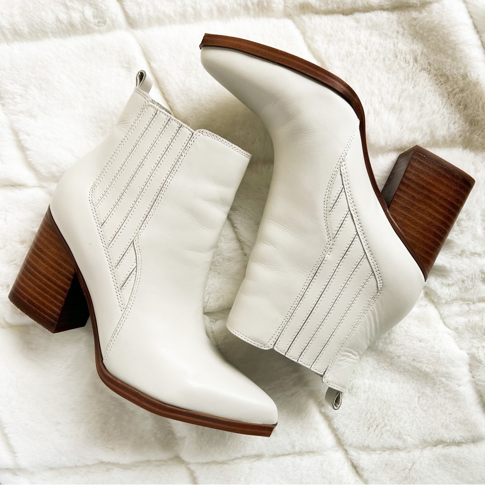 Marc Fisher White Mayden Western Bootie